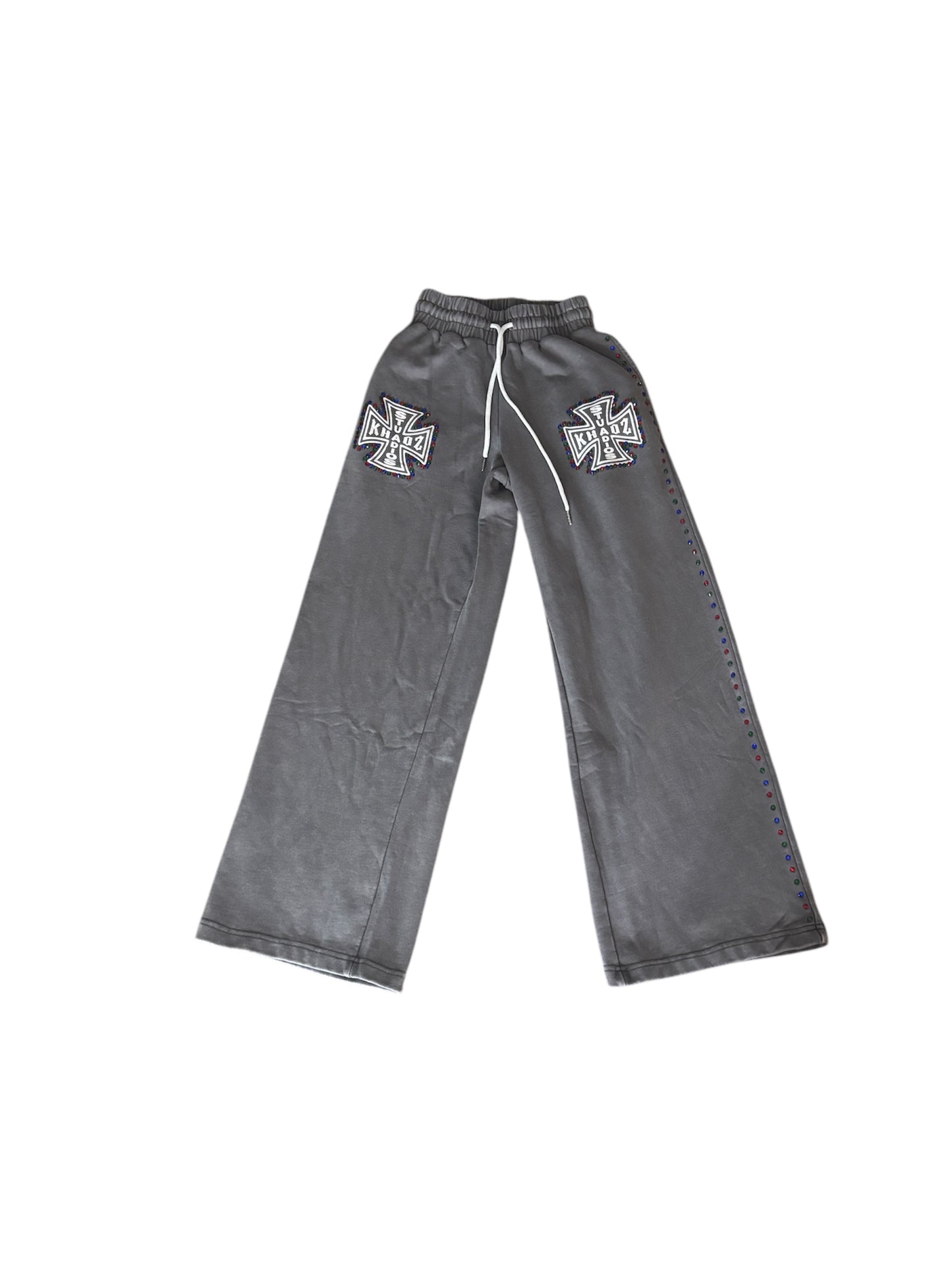 GRAY “KHAOZ CROSS” SWEATPANTS